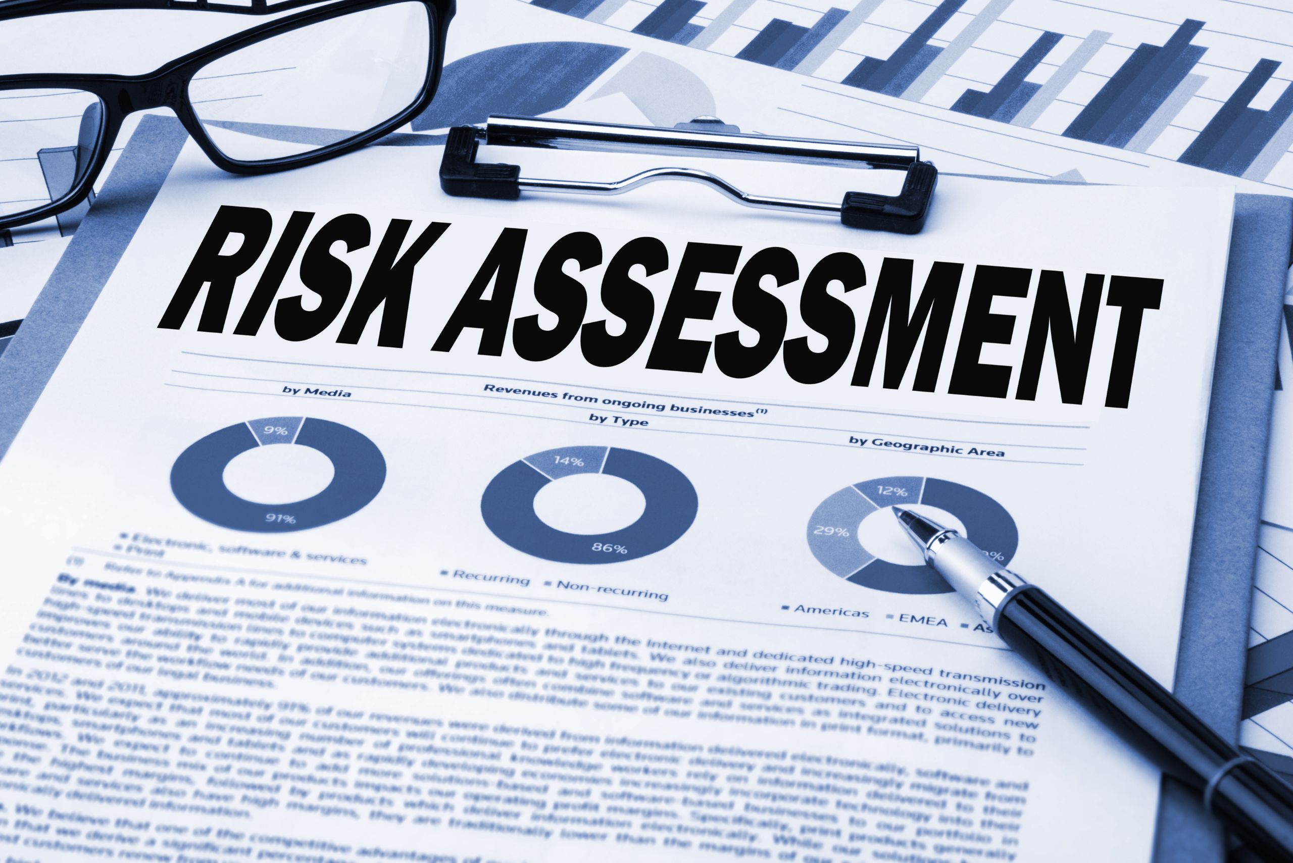 risk assessment analysis concept on clipboard