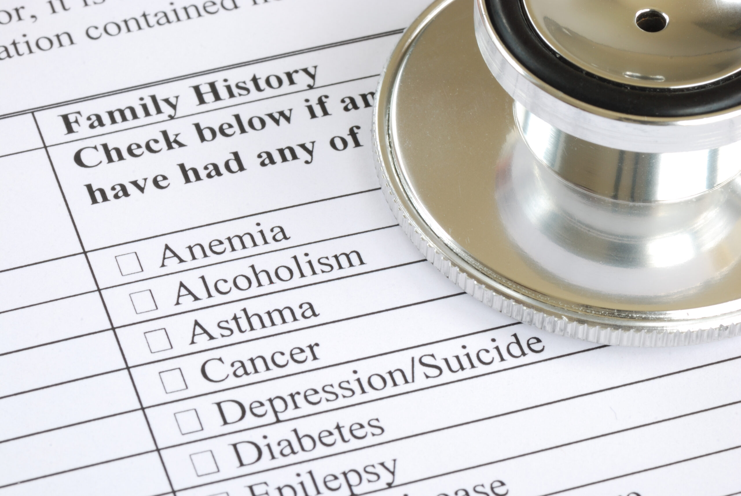  family history section in the medical questionnaire